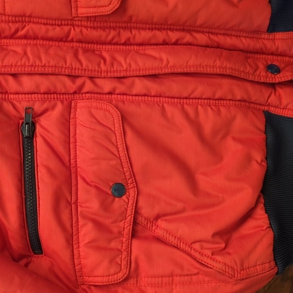 vtg Ski junkie Jacket Red Puffer Quilted retro Ski Bum resort patches sz M - Picture 6 of 15